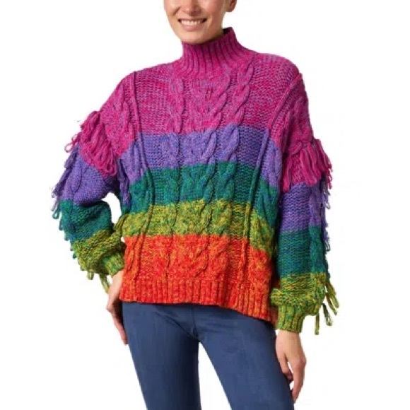 FARM Rio Sweaters - Farm Rio Multicolored Yarn Sweater